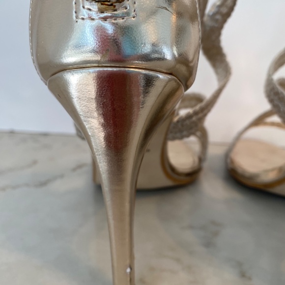 Town Shoes Champagne Metallic Stilleto, 9 - Picture 7 of 14